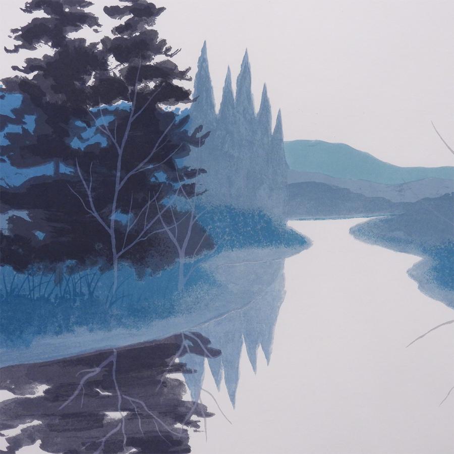 千住博 川辺:水の惑星より 風景画 作家直筆サイン ウォーターフォール