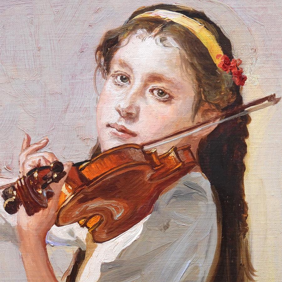 音楽 バイオリン 絵画 3Dアート絵画 バイオリン バイオリンを弾く少女