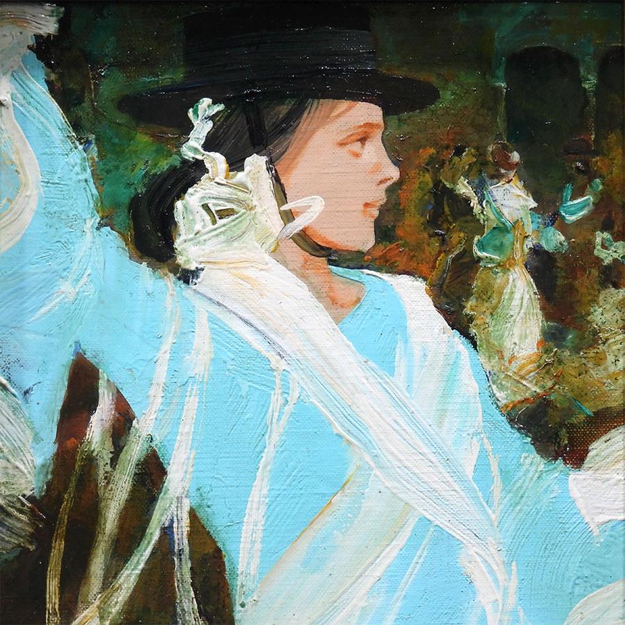 斎藤三郎 セビリヤーナス 油彩SM 人物画 女性像 美人画 セビリヤの娘