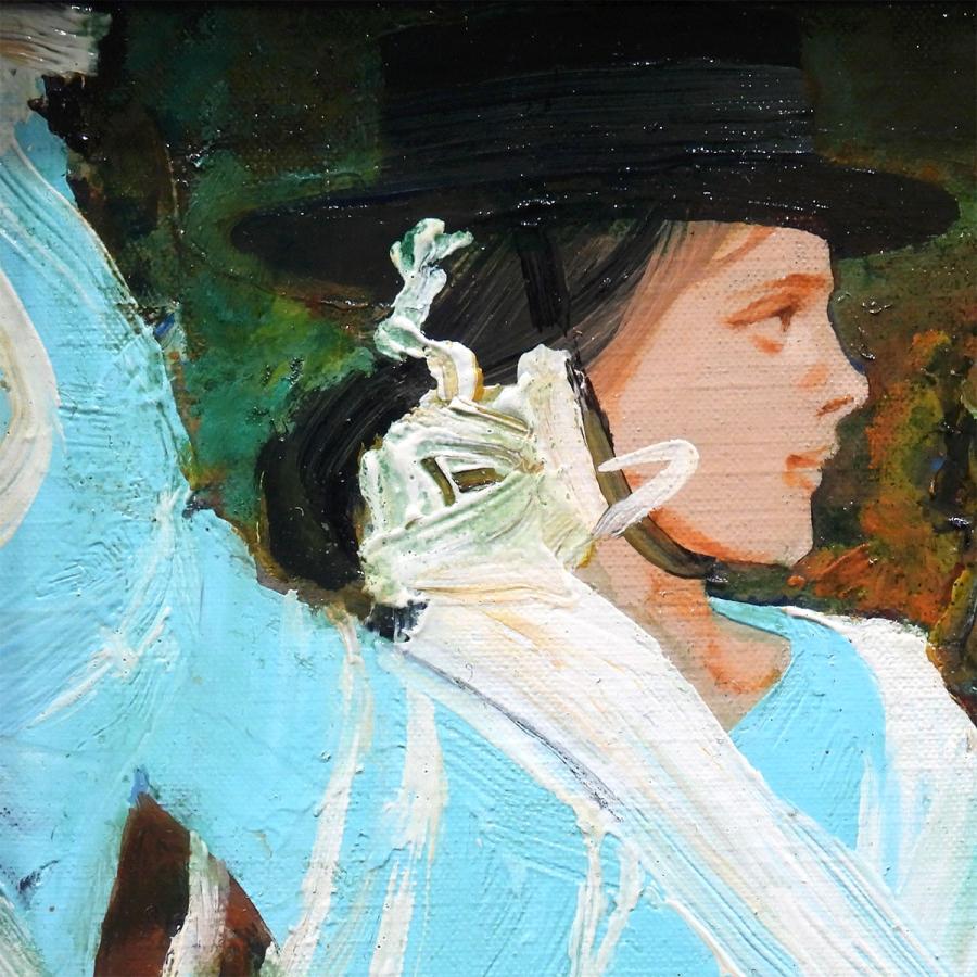 斎藤三郎 セビリヤーナス 油彩SM 人物画 女性像 美人画 セビリヤの娘