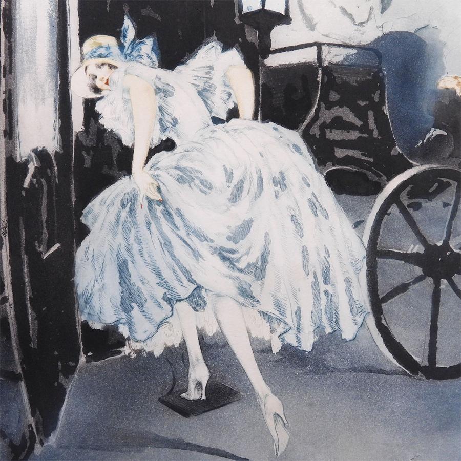 ルイ・イカール ご出発 人物画 女性像 美人画 馬車 アート インテリア 作家直筆サイン 版画 絵画 真作保証 最終値下げ |  | 03