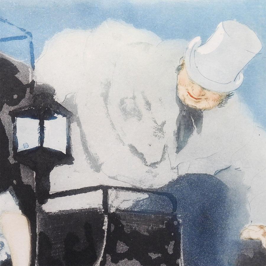 ルイ・イカール ご出発 人物画 女性像 美人画 馬車 アート インテリア 作家直筆サイン 版画 絵画 真作保証 最終値下げ |  | 04