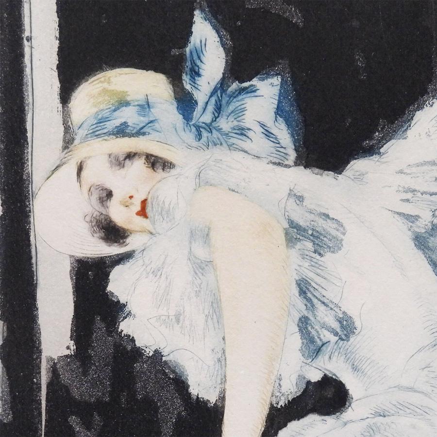 ルイ・イカール ご出発 人物画 女性像 美人画 馬車 アート インテリア 作家直筆サイン 版画 絵画 真作保証 最終値下げ |  | 06