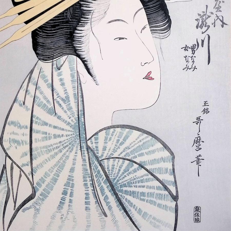 喜多川歌麿 青楼七小町 扇屋内 滝川 男なみ 女なみ 浮世絵 木版画 美人画 人物画 女性像 解説付 妓女 花魁 アダチ版画 復刻 絵画 最終値下 |  | 03
