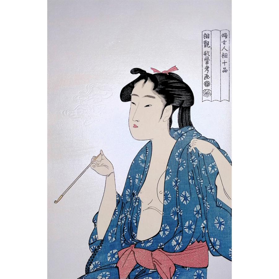 歌麿 美人画 浮世絵 木版画 額装】婦女人相十品 和紙 大判サイズ