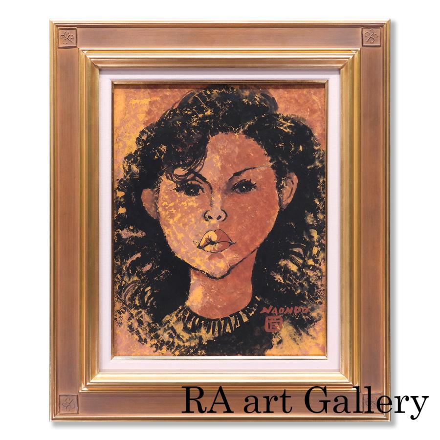 中村直人 女の顔 紙にグワッシュ6号 人物画 女性像 美人画 代表的モチーフ 解説付き アート インテリア 原画 絵画 真作保証 値下げ交渉可能 | 