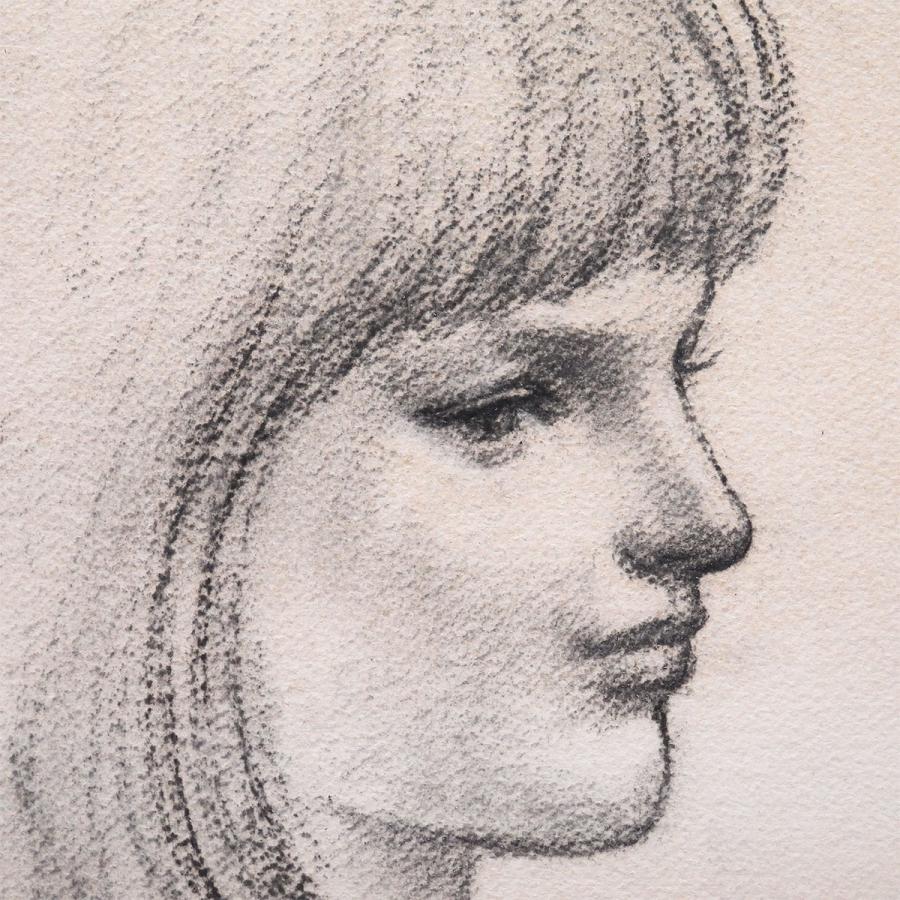 舟越保武 女の顔 紙にコンテ 人物画 女性像 美人画 彫刻家 デッサン クロッキー 作品解説あり アート 原画 絵画 真作保証 値下げ交渉可能 |  | 06