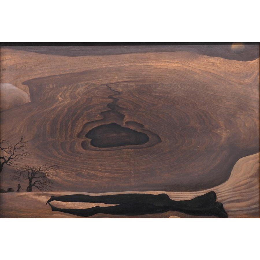 司修 作品 板に油彩10号 抽象画 シュルレアリスム 木目 年輪 木材 アート インテリア 額装 記憶 夢 原画 絵画 真作保証 値下げ交渉可能 |  | 01