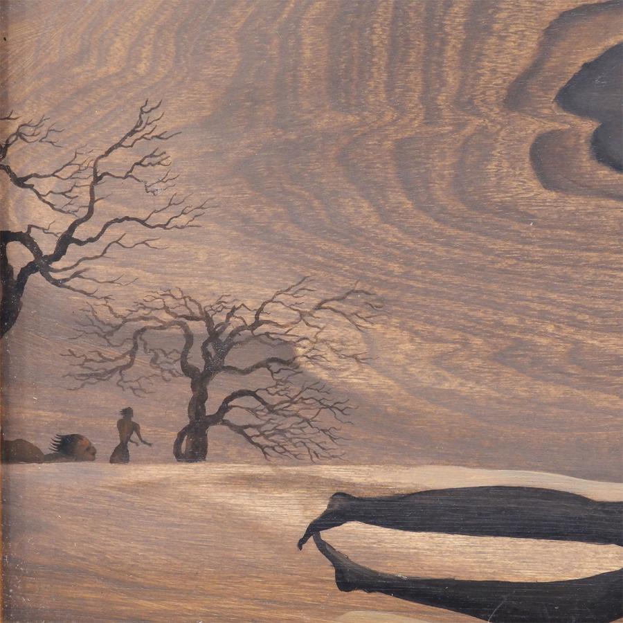 司修 作品 板に油彩10号 抽象画 シュルレアリスム 木目 年輪 木材 アート インテリア 額装 記憶 夢 原画 絵画 真作保証 値下げ交渉可能 |  | 02