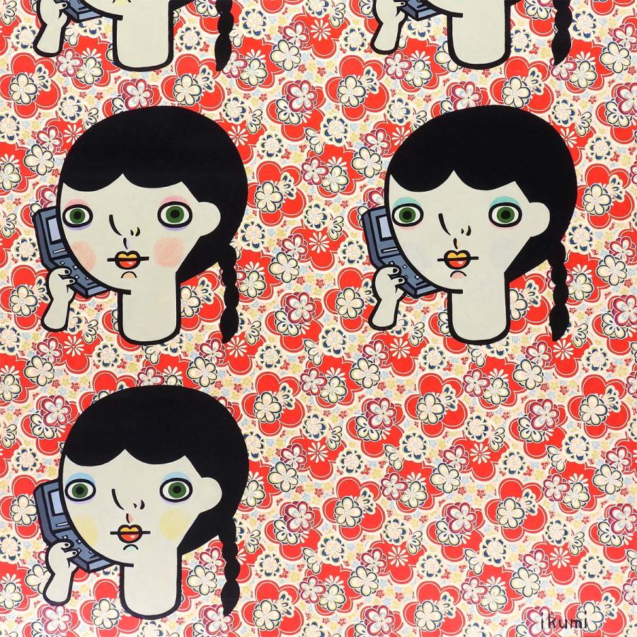 長沢郁美 無言の電話 和紙にアクリル25号 人物画 抽象画 女性像 現代アート コミュニケーション 携帯 原画 絵画 真作保証 |  | 04