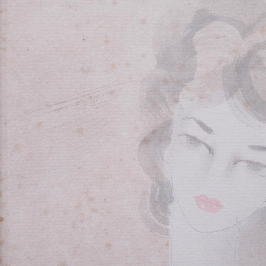 東郷青児 婦人像 色紙に水彩 人物画 女性像 美人画 二科会 巨匠 アート インテリア 額装 モダン 具象画 原画 絵画 真作保証 値下げ交渉可能 |  | 06