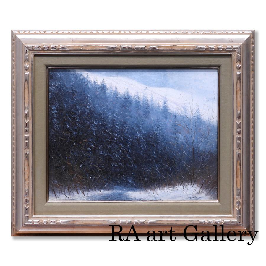 板垣文雄 古寺への径にて 油彩6号 風景画 雪景色 冬 山 自然 道 路 無所属 アート インテリア 油絵 原画 絵画 真作保証 値下げ交渉可能 | 