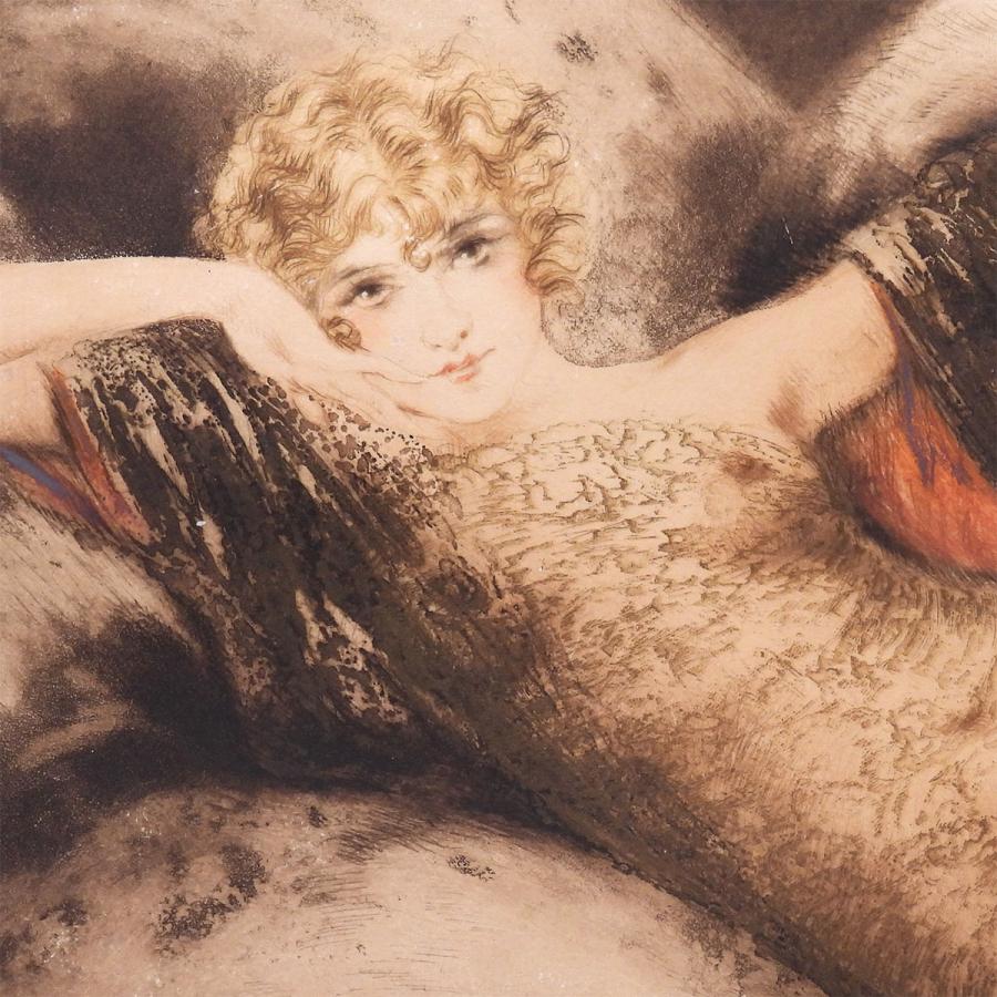 ルイ・イカール 瞑想 人物画 女性像 美人画 煙草 エロス 裸婦 作家直筆サイン 1月11日まで展示 アート 版画 絵画 真作保証 |  | 05