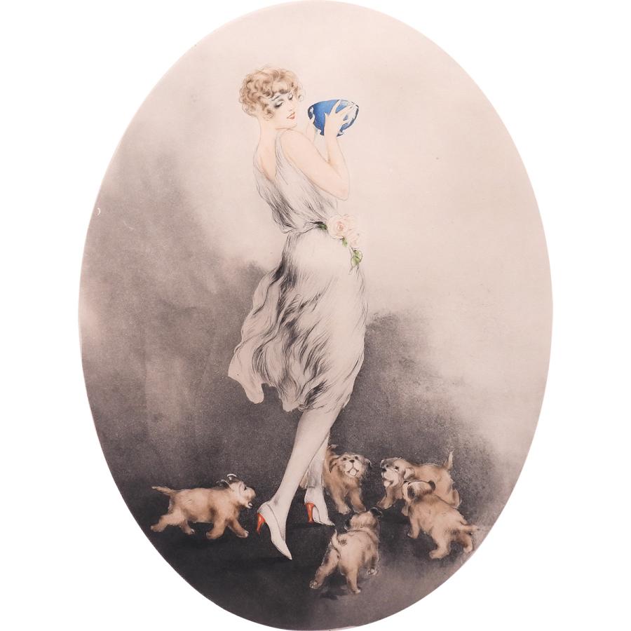 ルイ・イカール 朝食 人物画 女性像 美人画 動物画 犬 作家直筆サイン アート 骨董品 1月11日まで展示 版画 絵画 真作保証 最終値下げ |  | 01