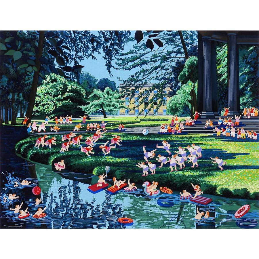 ヒロ・ヤマガタ フットボール 風景画 作家直筆サイン サッカー 猫 解説付き シルクスクリーン アート 版画 絵画 真作保証 値下げ交渉可能 |  | 01