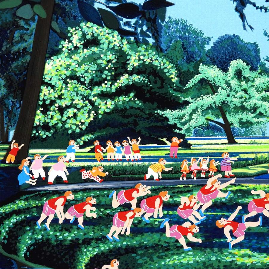 ヒロ・ヤマガタ フットボール 風景画 作家直筆サイン サッカー 猫 解説付き シルクスクリーン アート 版画 絵画 真作保証 値下げ交渉可能 |  | 06