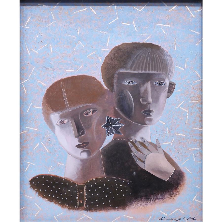 林敬二 かげ シシリア 油彩12号 人物画 解説あり 師:林武 山口薫 コンセプトアート 光と影 二面性 原画 油絵 絵画 真作保証 |  | 01