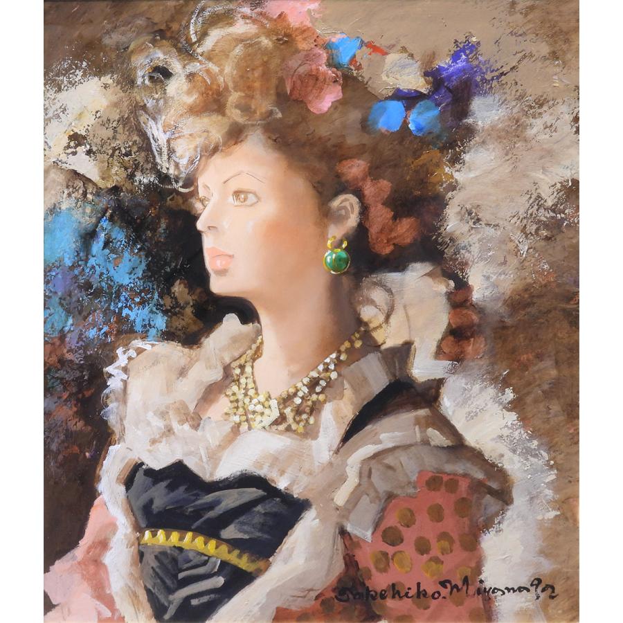 宮永岳彦 黎 油彩10号 人物画 共シール オリジナル額装 女性像 美人画 婦人像 解説付き 宮廷画家 原画 油絵 絵画 真作保証 値下げ交渉可能 |  | 01