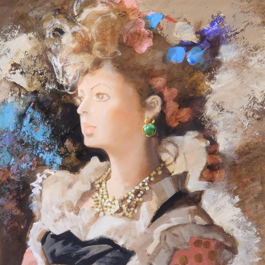 宮永岳彦 黎 油彩10号 人物画 共シール オリジナル額装 女性像 美人画 婦人像 解説付き 宮廷画家 原画 油絵 絵画 真作保証 値下げ交渉可能 |  | 03