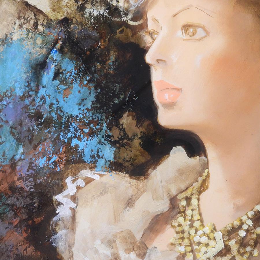 宮永岳彦 黎 油彩10号 人物画 共シール オリジナル額装 女性像 美人画 婦人像 解説付き 宮廷画家 原画 油絵 絵画 真作保証 値下げ交渉可能 |  | 07
