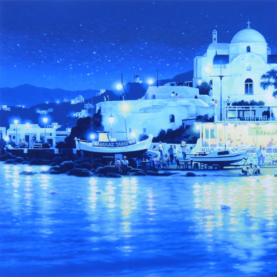 笹倉鉄平 月光浴 風景画 作家直筆サイン 夜景 月 海 代表作 ギリシャ ミコノス 解説 シルクスクリーン 版画 絵画 真作保証 値下げ交渉可能 |  | 03