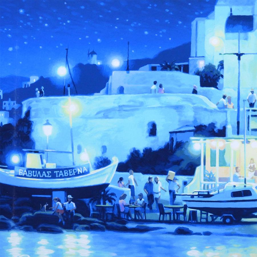 笹倉鉄平 月光浴 風景画 作家直筆サイン 夜景 月 海 代表作 ギリシャ ミコノス 解説 シルクスクリーン 版画 絵画 真作保証 値下げ交渉可能 |  | 07