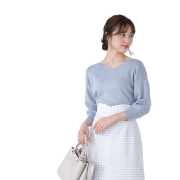 [プロポーションボディドレッシング] セーター Vネックドルマンニット レディース ブルー