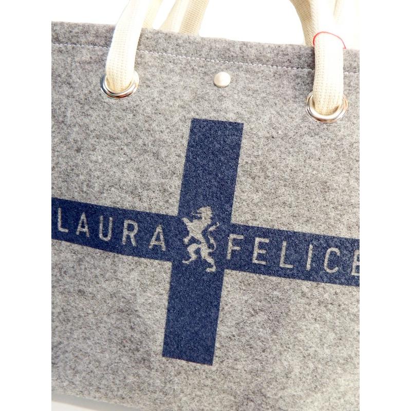 ラウラ LAURA FELICE(ラウラ フェリーチェ) ロゴプリント フェルト トートバッグ グレー : GALSON gallery ...
