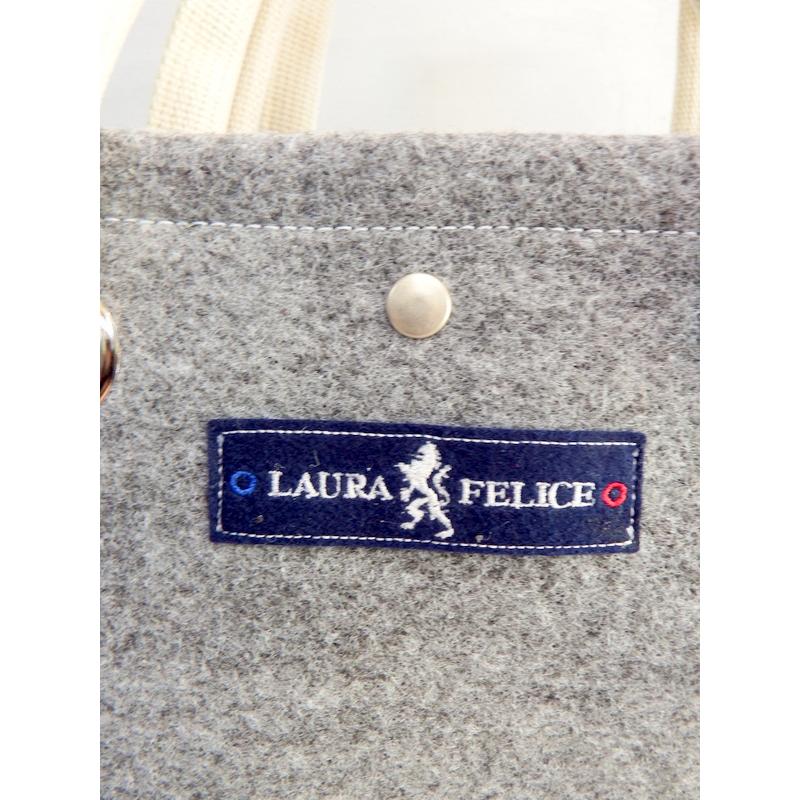 ラウラ LAURA FELICE(ラウラ フェリーチェ) ロゴプリント フェルト トートバッグ グレー : GALSON gallery ...