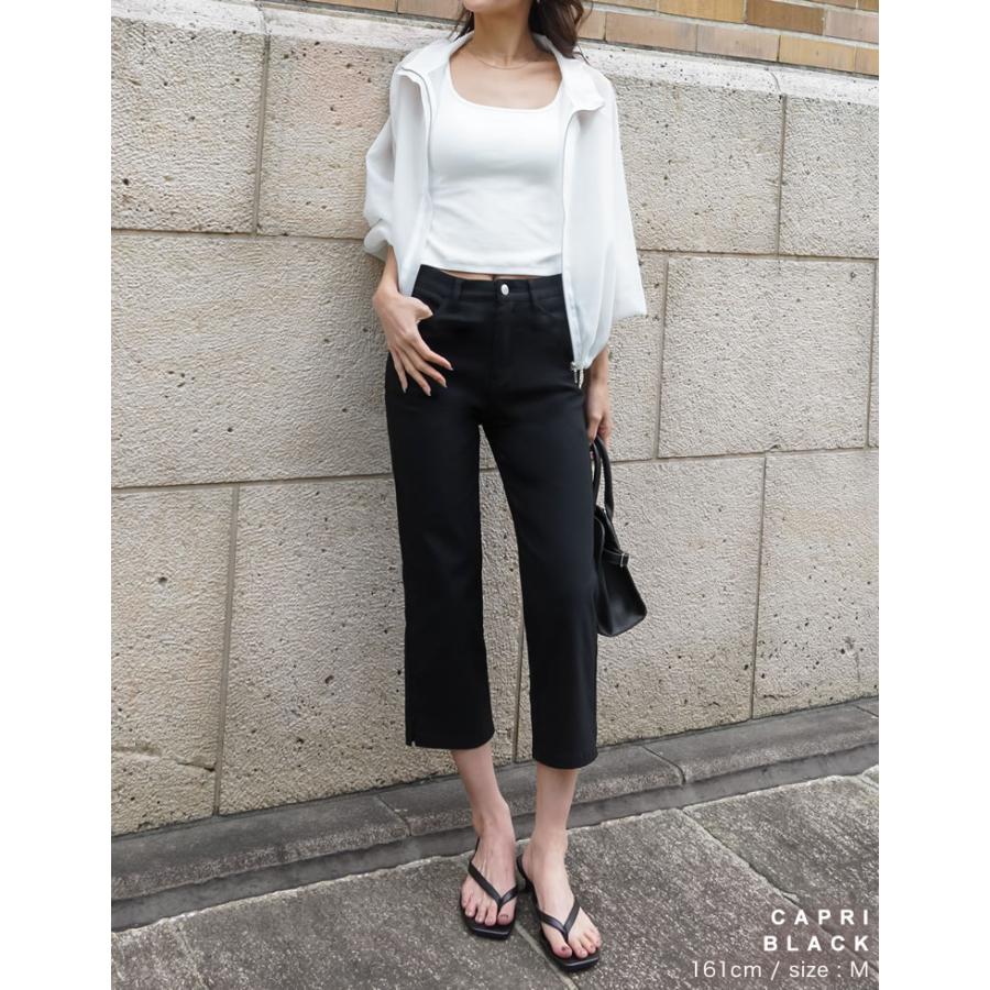 スキニーパンツ レディース パンツ 低身長 XL ストレッチ レギンス 美脚 ラク伸び シーズンレス ポケットあり カプリ丈 春夏[mb] | Re:EDIT | 18