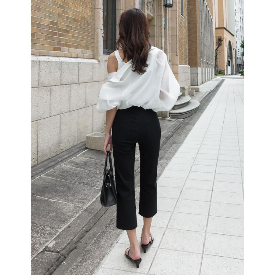 スキニーパンツ レディース パンツ 低身長 XL ストレッチ レギンス 美脚 ラク伸び シーズンレス ポケットあり カプリ丈 春夏[mb] | Re:EDIT | 19