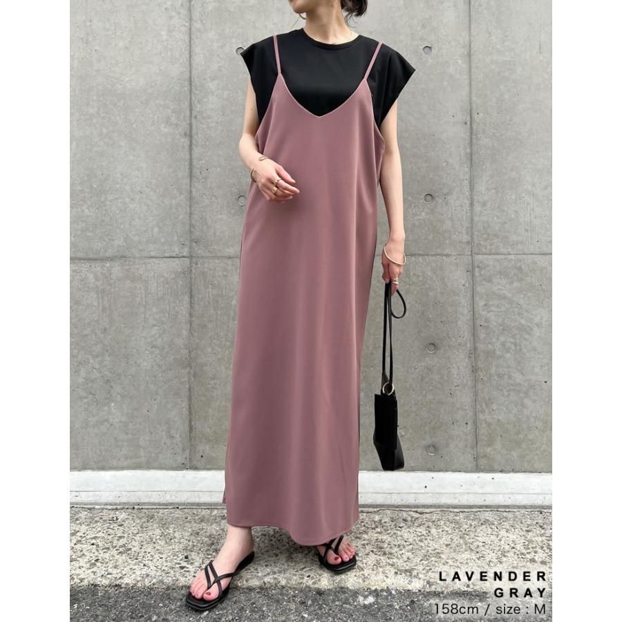 ワンピース レディース キャミソール ロング バックスリット 高身長向け マタニティ 21秋冬 A W Aw 1799 Reedit リエディ 通販 Yahoo ショッピング