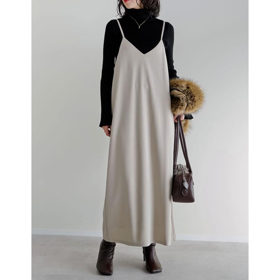 ワンピース キャミワンピ レディース 5色 高身長  ジョーゼットポンチ マタニティ 妊婦 体型カバー 選べる 2025秋冬 | Re:EDIT | 24