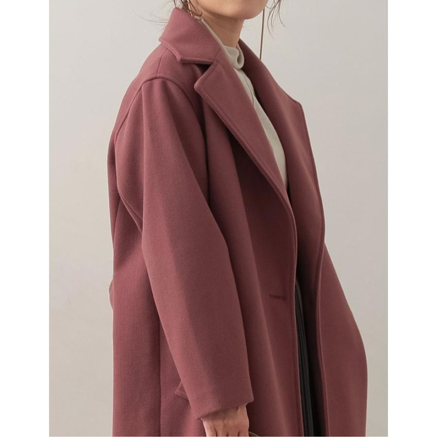 ロングコート レディース コート アウター チェスターコート ジャージーメルトン ストレッチ 静電気防止裏地 低身長向け Reedit リエディ 通販 Yahoo ショッピング