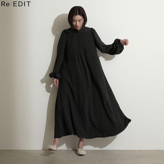 入荷済 ワンピース レディース マキシワンピース ロングワンピース 長袖 ドット 花柄 ボリューム袖 Cサイズ 安田美沙子さんコラボ 秋 冬 Reedit リエディ 通販 Yahoo ショッピング