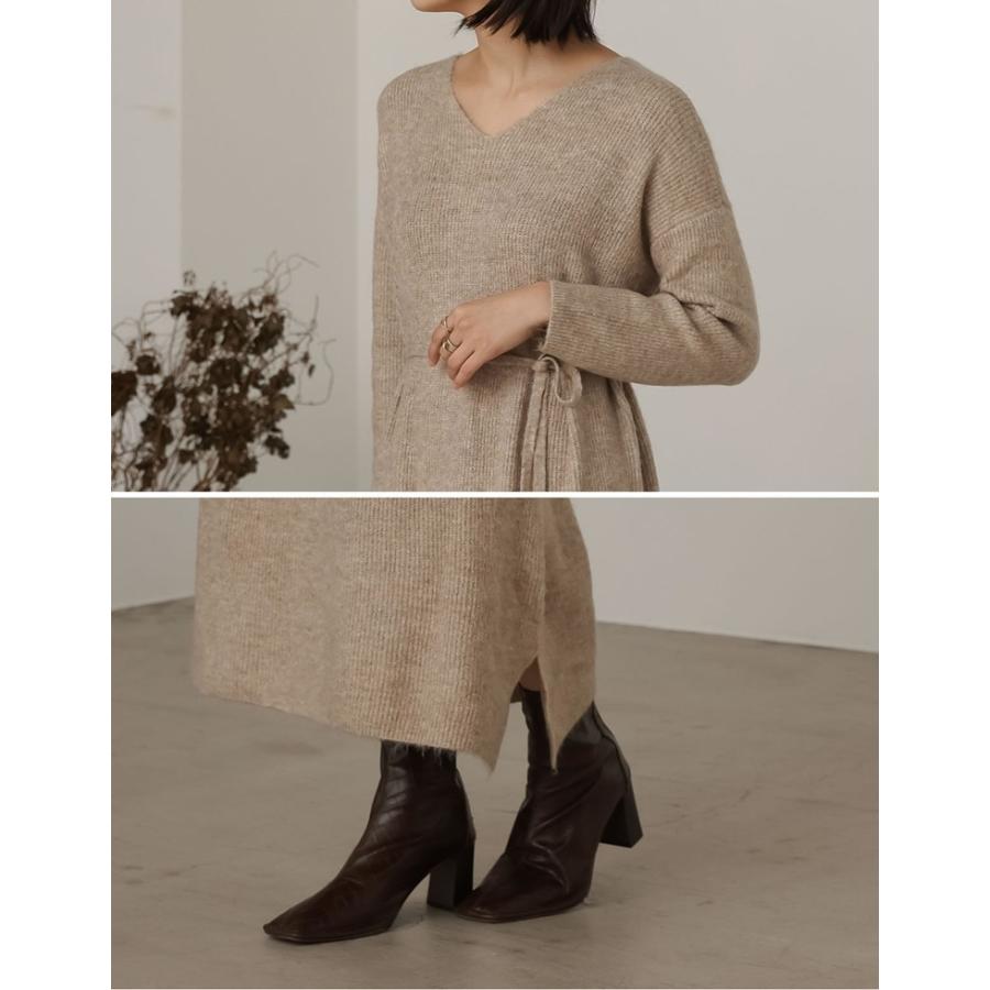 冬セール 秋冬 ニットワンピース レディース マキシ Vネック ゆったり 体型カバー オーバーサイズ 静電気防止加工 Reedit リエディ 通販 Yahoo ショッピング