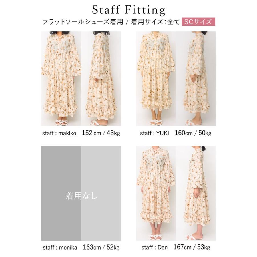 アウトレットセール 秋冬 花柄ワンピース レディース ロングワンピース 袖リボン マキシ丈 ロング丈 低身長向け 小さいサイズ 高身長向け Reedit リエディ 通販 Yahoo ショッピング