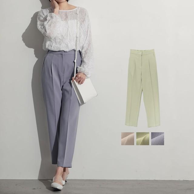 タックパンツ レディース パンツ カラーパンツ アンクルパンツ 上品 きれいめ オフィス 通勤 オフィスカジュアル Reedit リエディ 通販 Yahoo ショッピング