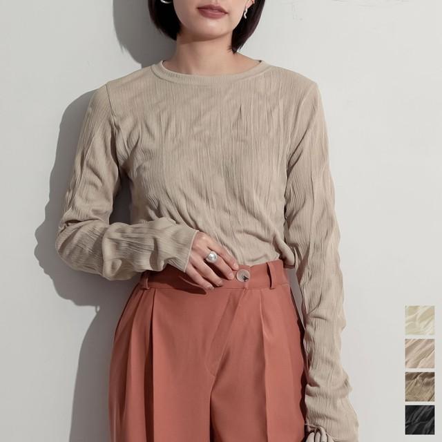 カットソー レディース トップス クリンクル加工 しわ加工 シンプル オフィス 通勤 オフィスカジュアル 春 Reedit リエディ 通販 Yahoo ショッピング