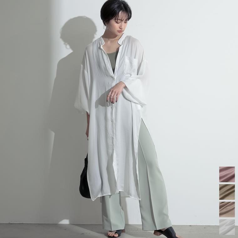 シアーシャツワンピース レディース シャツワンピース ワンピース 羽織り シアーシャツ 透けシャツ 自宅洗い Reedit リエディ 通販 Yahoo ショッピング