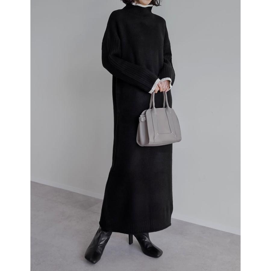 Re:EDIT ワンピース ニット ロング レディース 低身長 指穴 9色 3