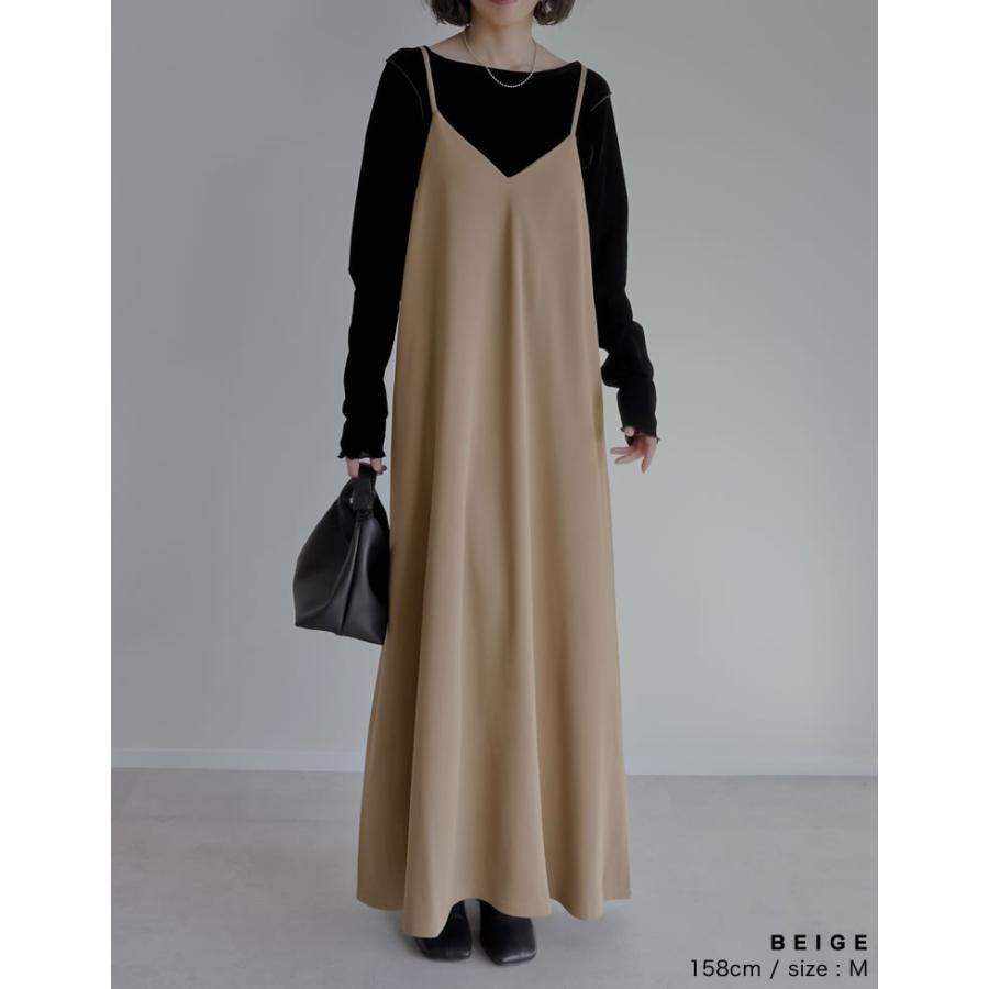 ワンピース キャミワンピ レディース 10色 SC/M/MT/L/XL 低身長 高身長 マタニティ 体型カバー ノンアイロン 手洗い 2025秋冬 | Re:EDIT | 26