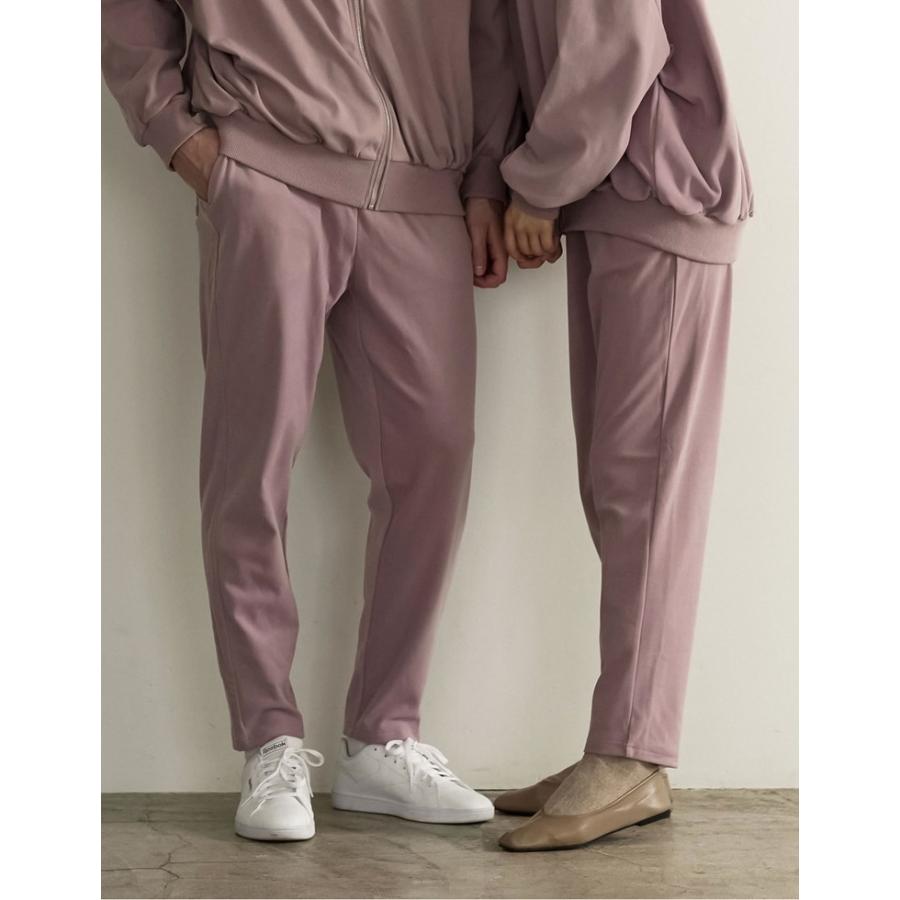 パンツ 秋冬 レディース メンズ ペアルック ユニセックス テーパードパンツ セットアップ ルームウェア 男女兼用 親子ペア 低身長向け I.W.U | Re:EDIT | 17