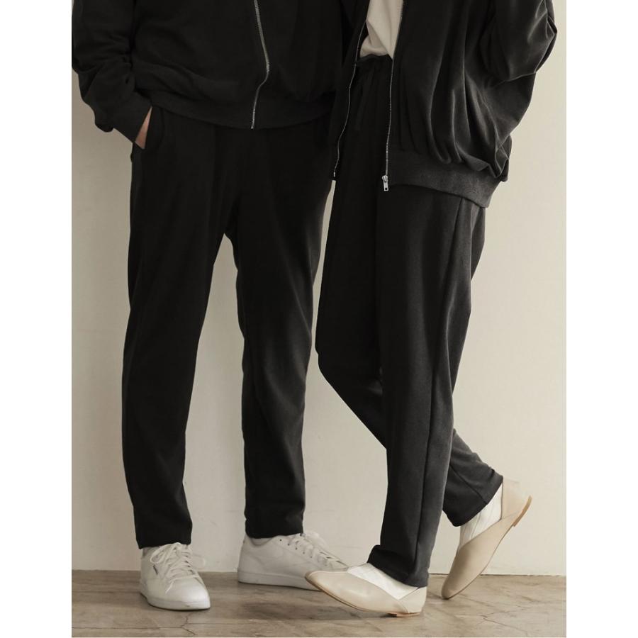 パンツ 秋冬 レディース メンズ ペアルック ユニセックス テーパードパンツ セットアップ ルームウェア 男女兼用 親子ペア 低身長向け I.W.U | Re:EDIT | 11