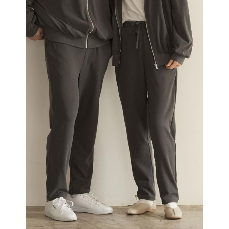 パンツ 秋冬 レディース メンズ ペアルック ユニセックス テーパードパンツ セットアップ ルームウェア 男女兼用 親子ペア 低身長向け I.W.U | Re:EDIT | 12