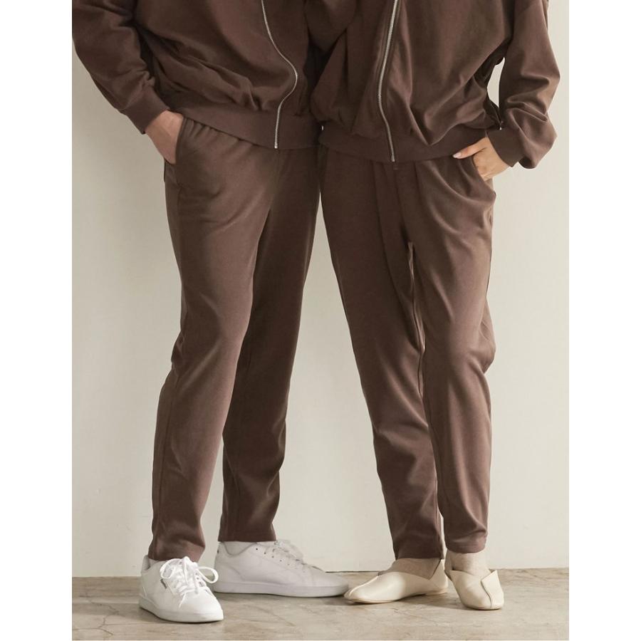 パンツ 秋冬 レディース メンズ ペアルック ユニセックス テーパードパンツ セットアップ ルームウェア 男女兼用 親子ペア 低身長向け I.W.U | Re:EDIT | 14