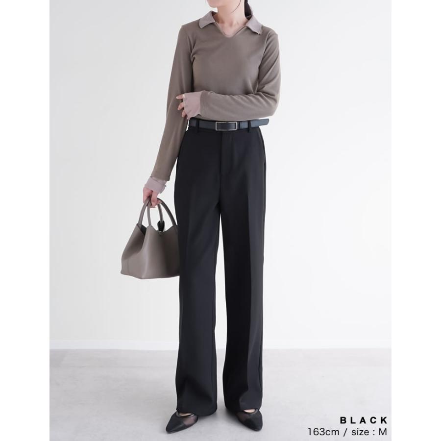 パンツ スラックス レディース 6色 低身長 高身長 カラーパンツ ベルトループ ウエストバックゴム ポケットあり セットアップ対応 春夏[mb] | Re:EDIT | 21