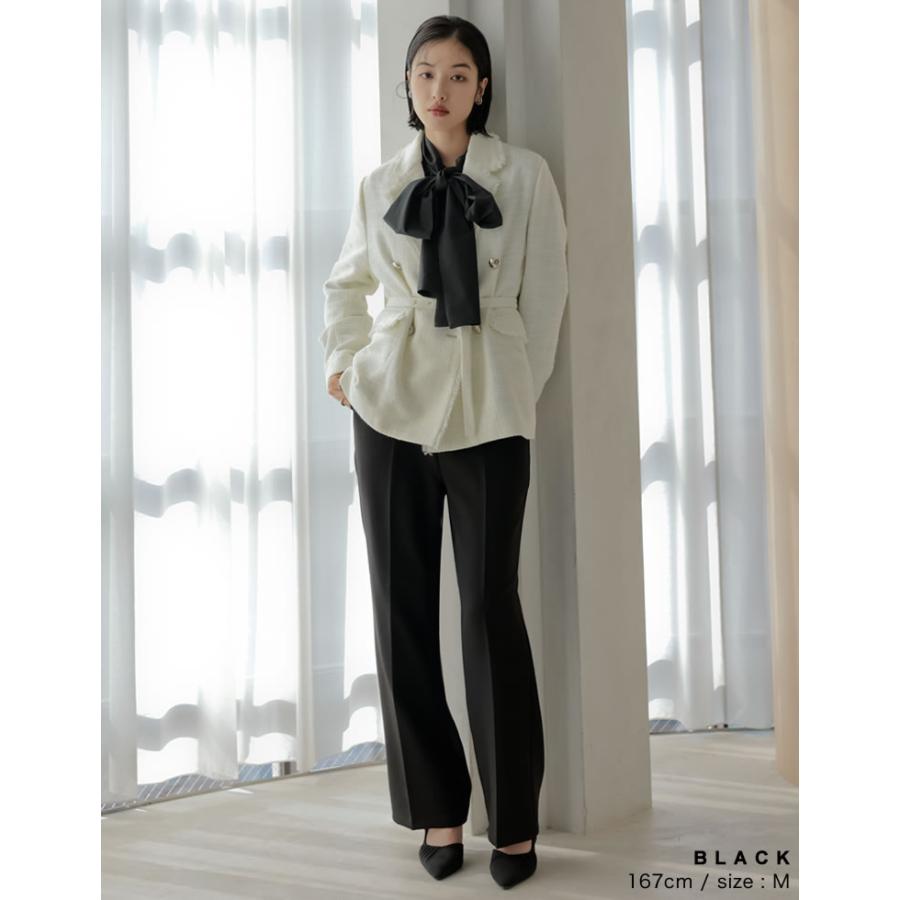 パンツ スラックス レディース 6色 低身長 高身長 カラーパンツ ベルトループ ウエストバックゴム ポケットあり セットアップ対応 春夏[mb] | Re:EDIT | 22