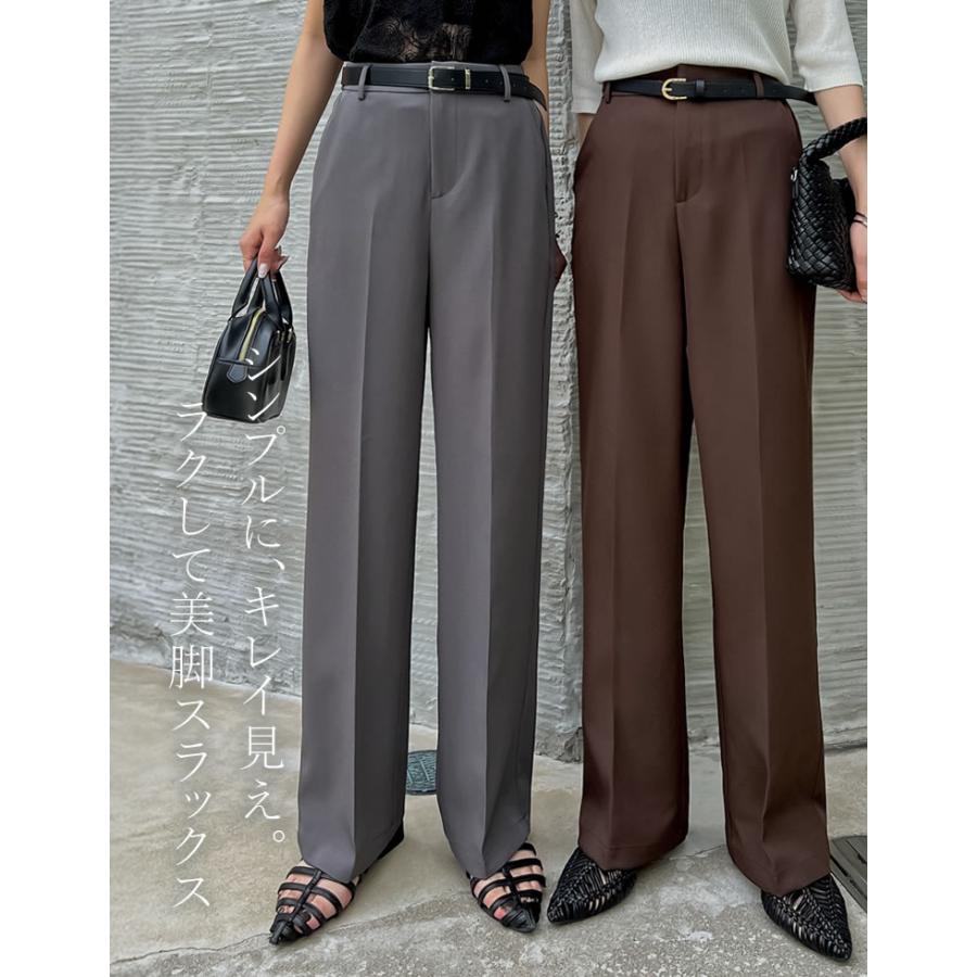 パンツ スラックス レディース 6色 低身長 高身長 カラーパンツ ベルトループ ウエストバックゴム ポケットあり セットアップ対応 春夏[mb] | Re:EDIT | 11