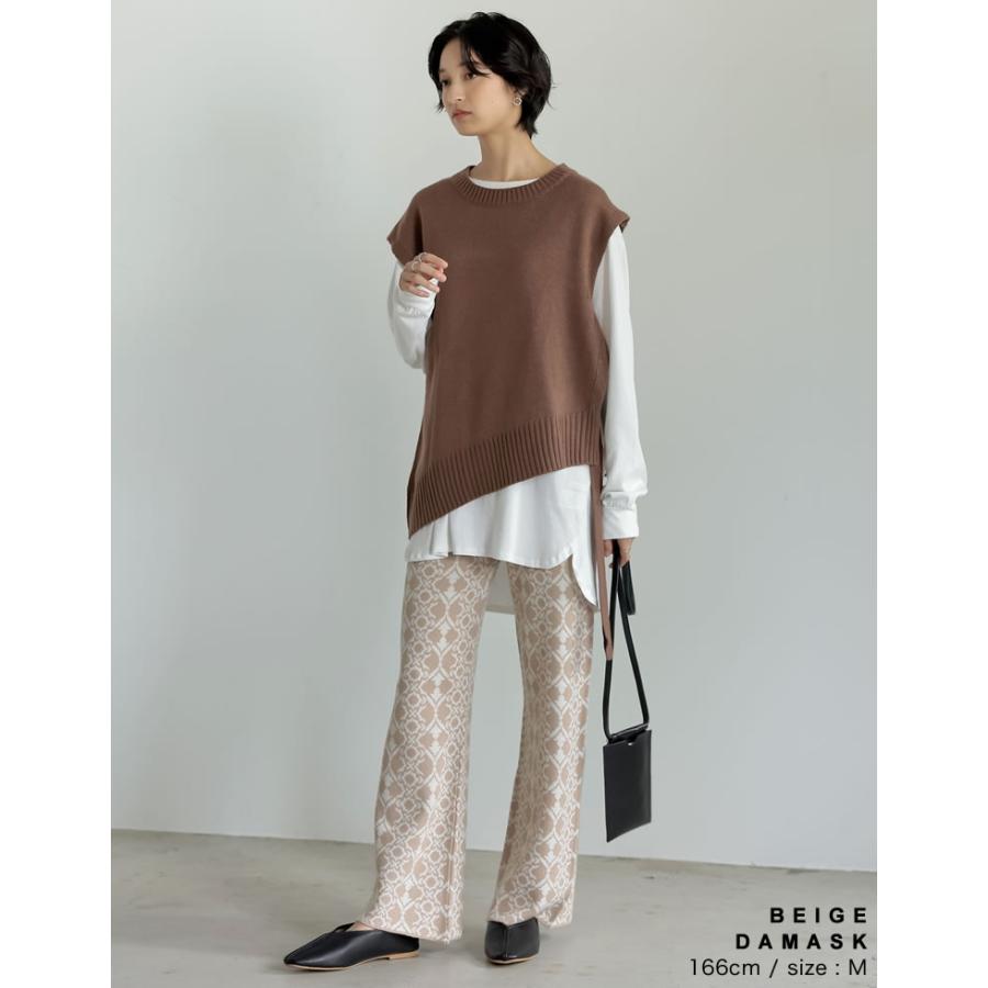OUTLET SALE】ジャガードパンツ レディース 総柄 低身長向け 神山 OUTLET SALE】ジャガードパンツ レディース 総柄 低身長向け 神山